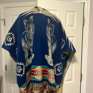 Blue sweater blanket hoodie